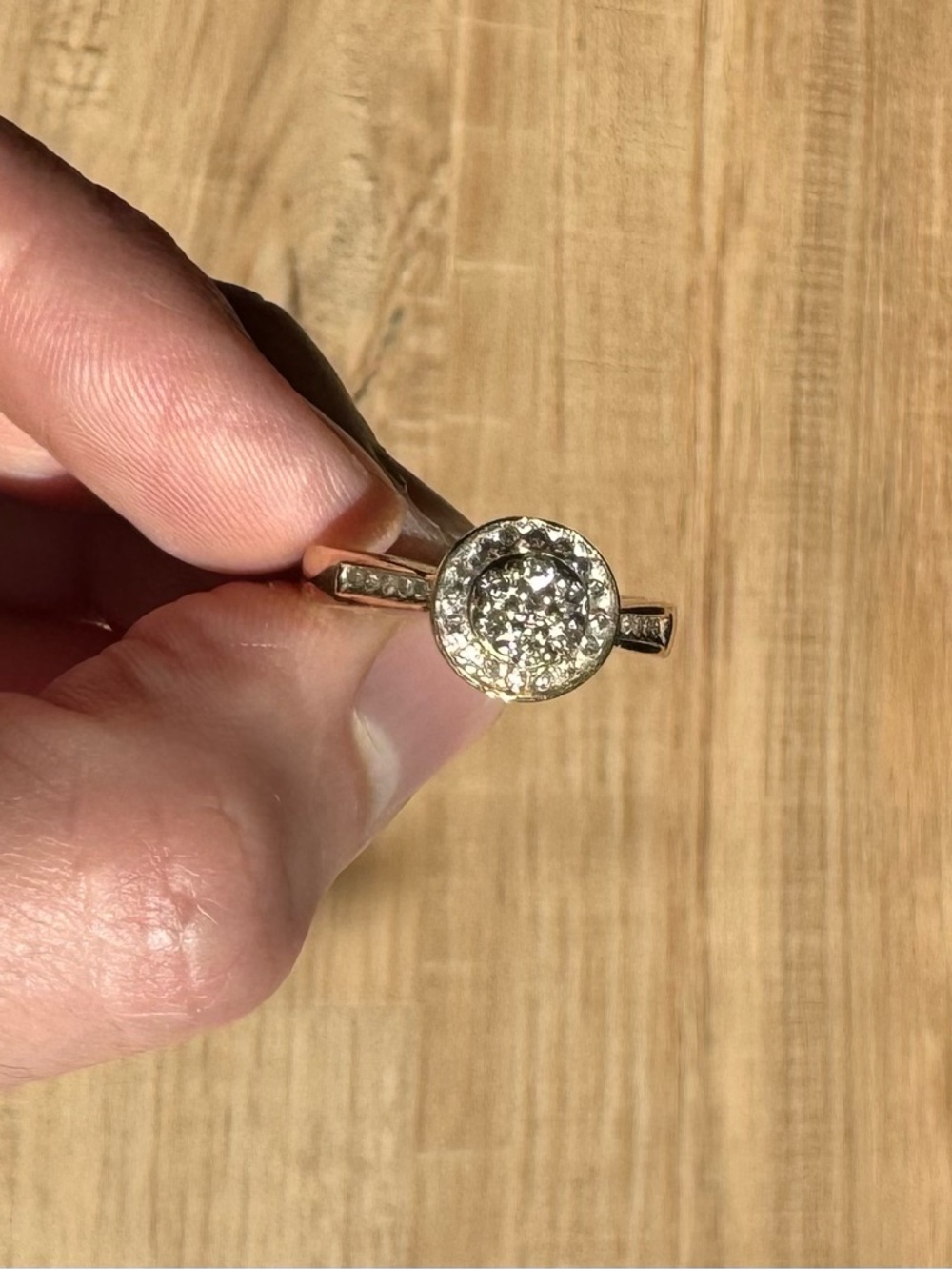 Vera Wang Gold Pavé Crystal Halo Ring